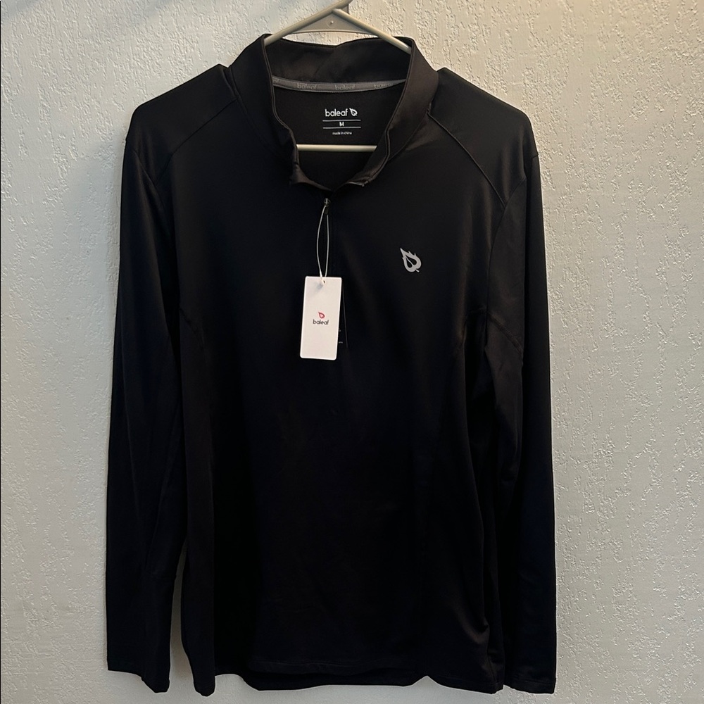 41. Baleaf Black Quarter-Zip Performance Long Sleeve Pullover